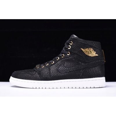 Nike Erkek Air Jordan 1 Retro High Og Siyah / Metal Altın Basketbol Ayakkabısı Türkiye - 4IP06Z25